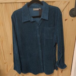 croft & barrow Teal Corduroy Button-Down Shirt